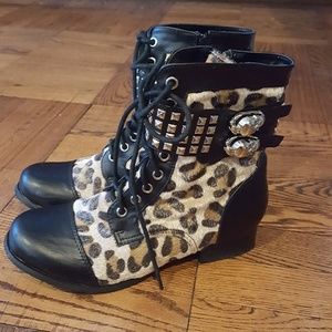 ABBEY DAWN WOMENS WILD CHILD COMBAT BOOTS BLACK